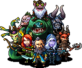 dota underlords hunters pixelart