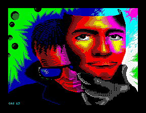 ZX-Spectrum real face mask ZX-Spectrum graphics pixelated with Art Studio and Burial GFX Editor