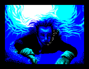 ZX-Spectrum Underwater jamiroquie love foolosophy ZX-Spectrum graphics pixelated with Art Studio and Burial GFX Editor